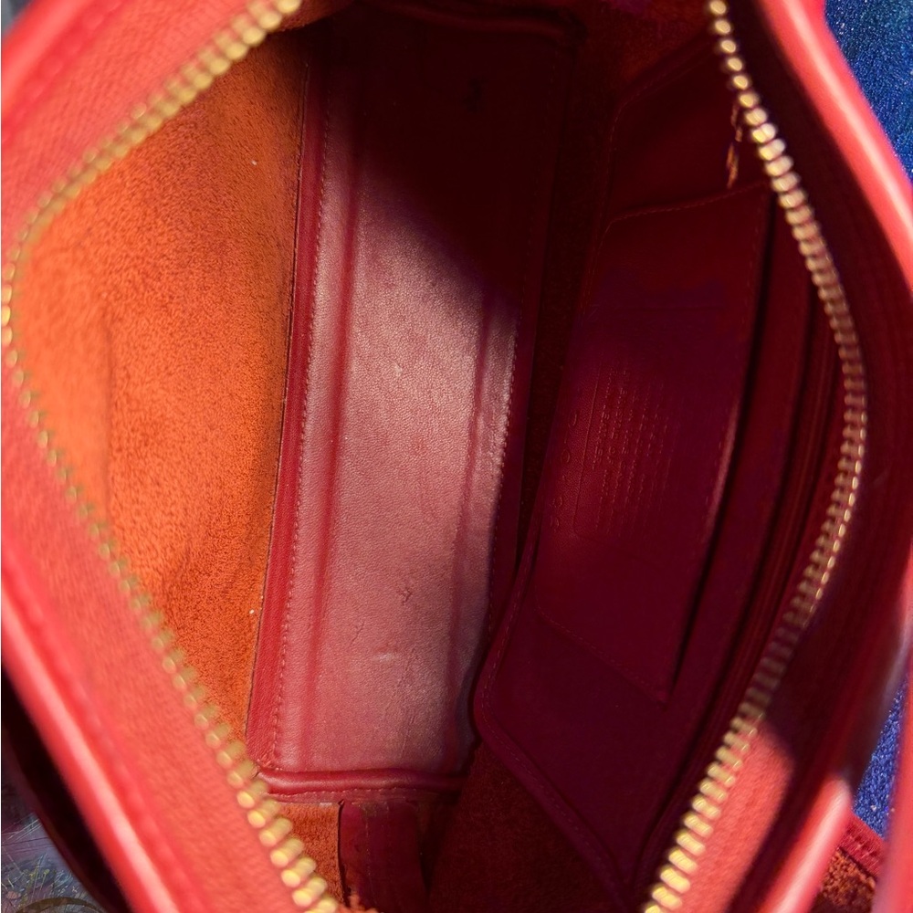 Coach Ruby Red Leather Shoulder Bag - image 10